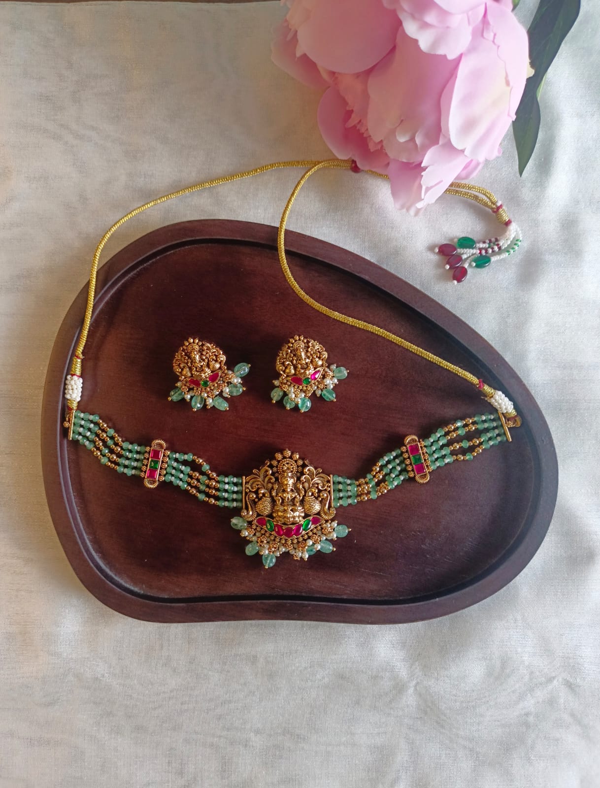 Antique Temple Style Beaded Chocker