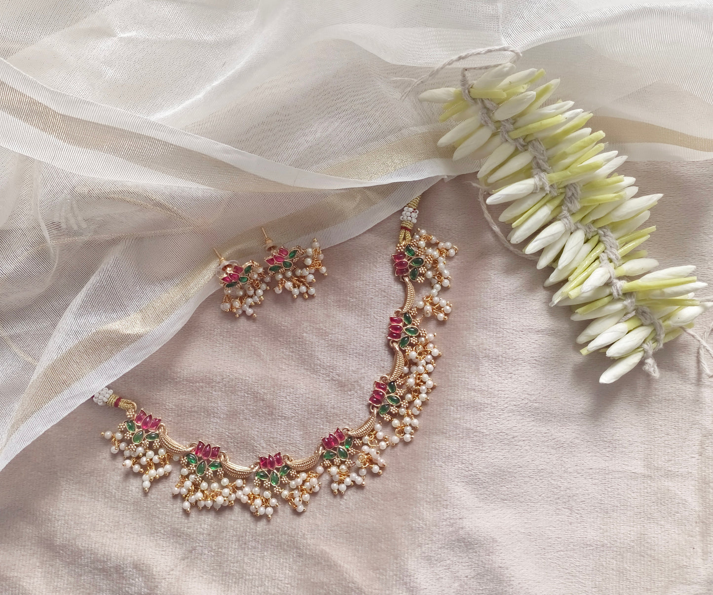 Beaded lotus Necklace