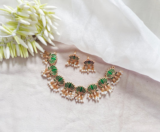 Beaded Lotus Necklace