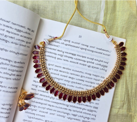 Maroon Palakka Necklace | A248