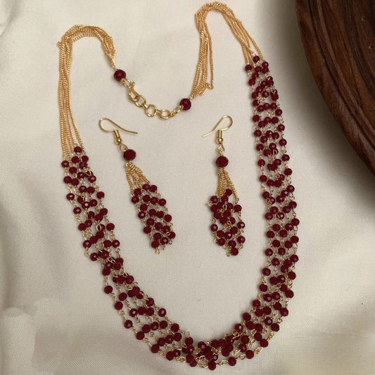 Beaded Long Necklace Set