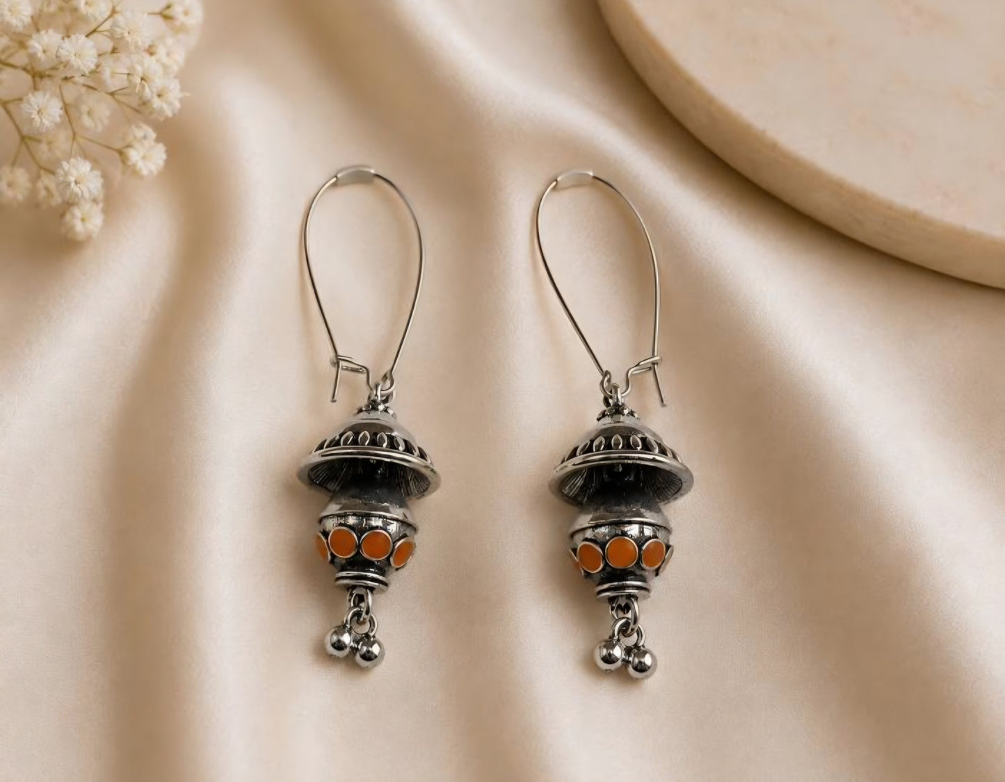 The Tiered Pagoda Lanterns An Antique Gold/Silver Plated Enamel Dangler | AD6818