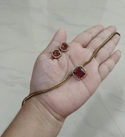 AD Stone Choker – Premium Traditional Indian Jewellery | A042