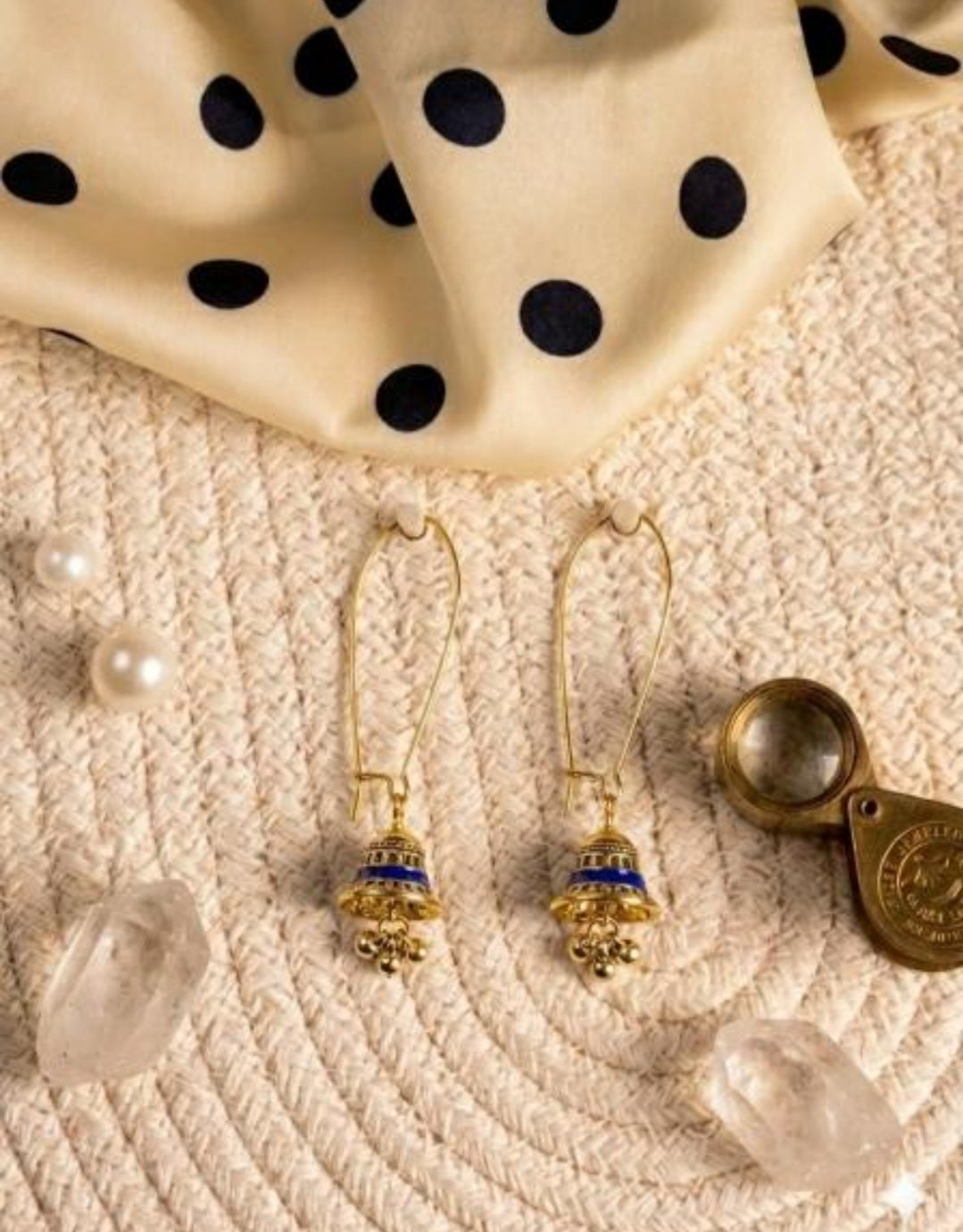The Minimalist Minaret Hooks An Antique Gold/Silver Plated Enamel Dangler