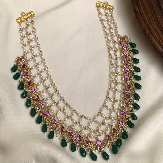 Kemp Pearl Jadua Kundan Long Necklace