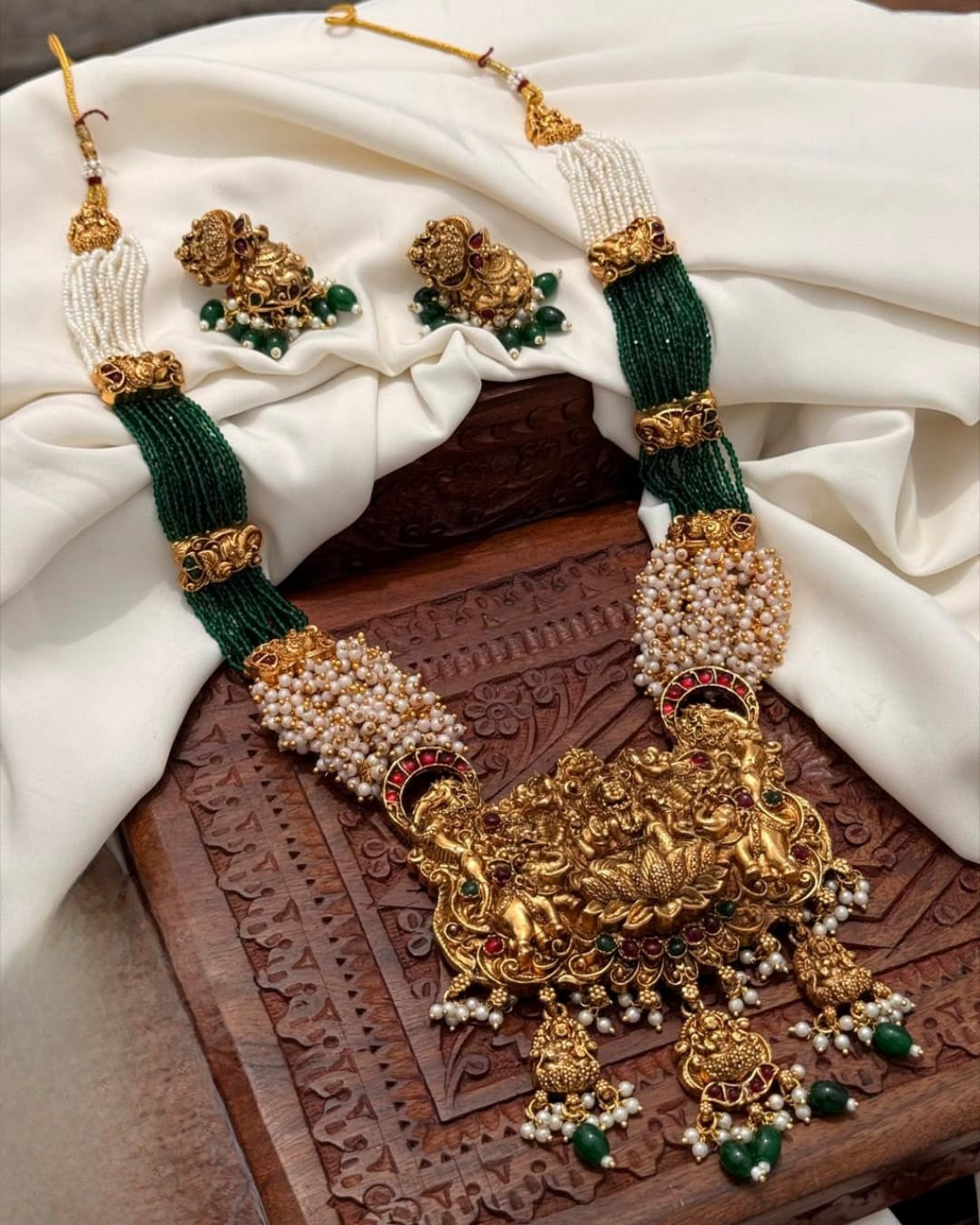 Premium Beaded Lakshmi Haram | A273