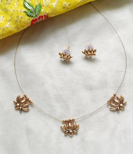 Invisible Golden Lotus Necklace