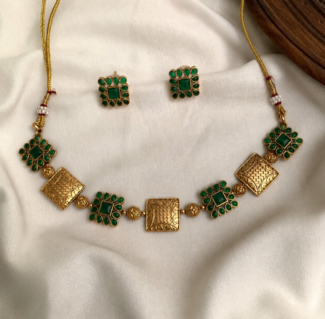 Kemp Stone Square Necklace