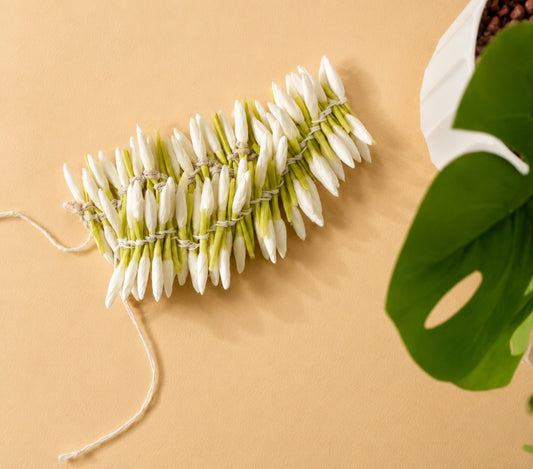 Mullapoo Jasmine Buds – Real-Look Artificial Hair Flowers (1 Muzham)