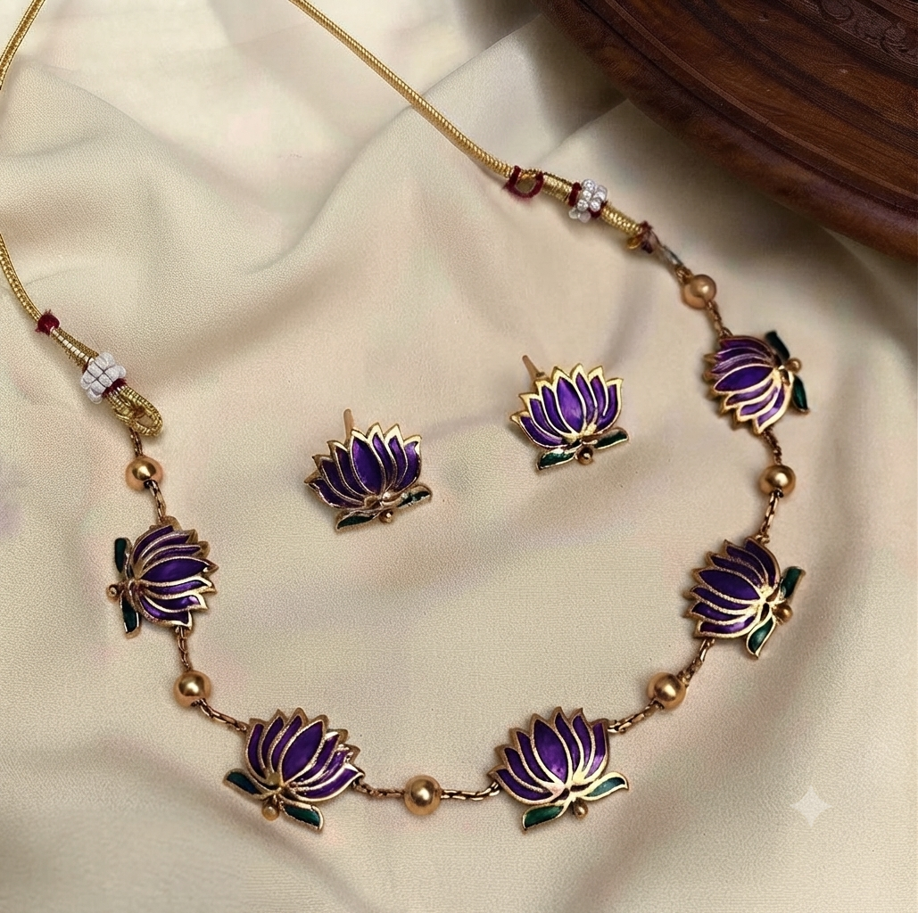 Lotus Choker – Traditional South Indian Temple Jewellery