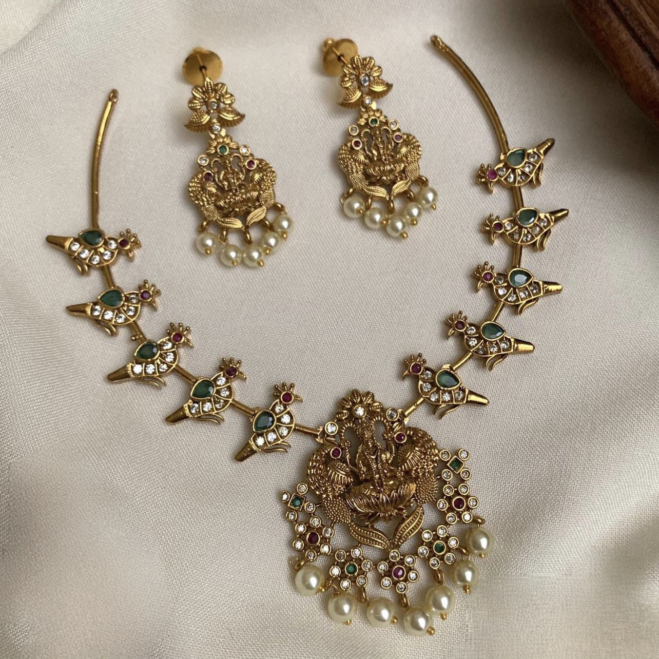 Peacock Lakhsmi Antique Necklace Set