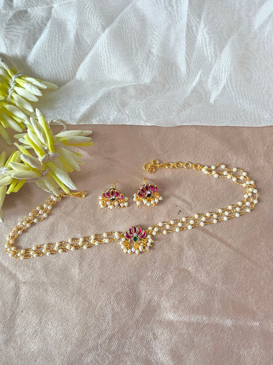 Beaded lotus choker
