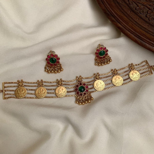 Floral Kemp coin Choker