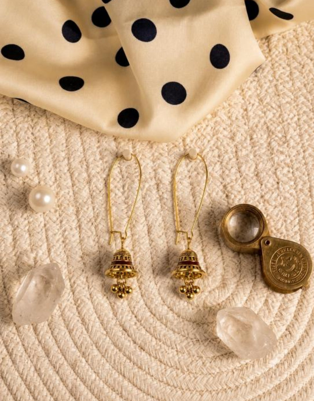 The Minimalist Minaret Hooks An Antique Gold/Silver Plated Enamel Dangler