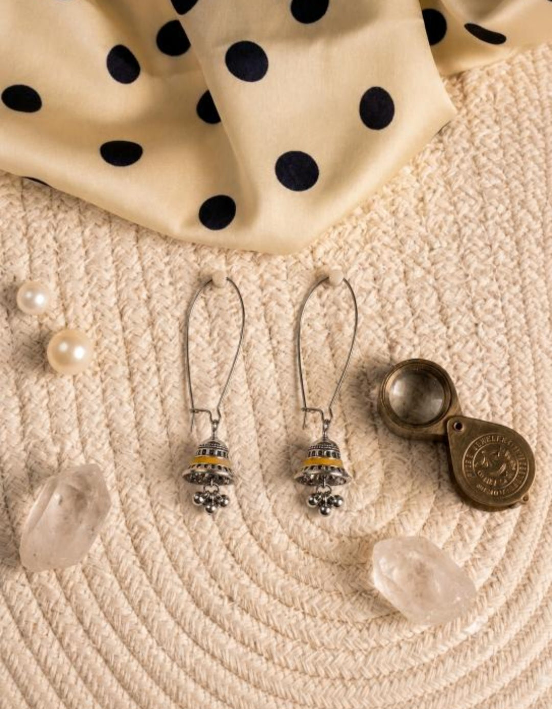 The Minimalist Minaret Hooks An Antique Gold/Silver Plated Enamel Dangler