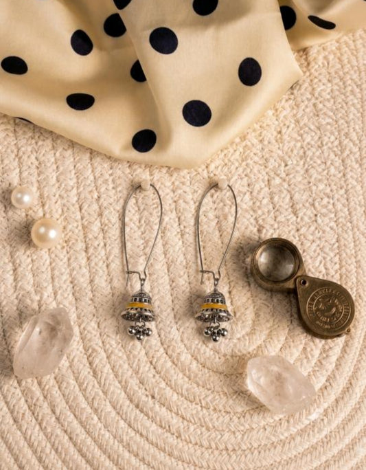 The Minimalist Minaret Hooks An Antique Gold/Silver Plated Enamel Dangler