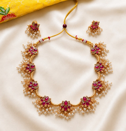 Lotus Necklace – Handcrafted Traditional Indian Jewellery