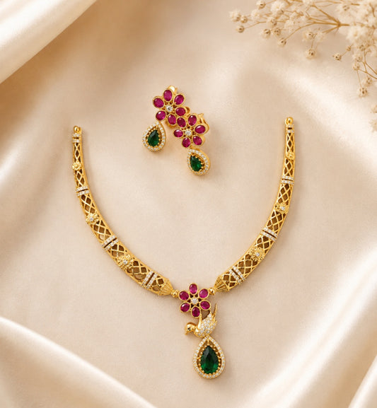 Bird Floral Necklace | A246
