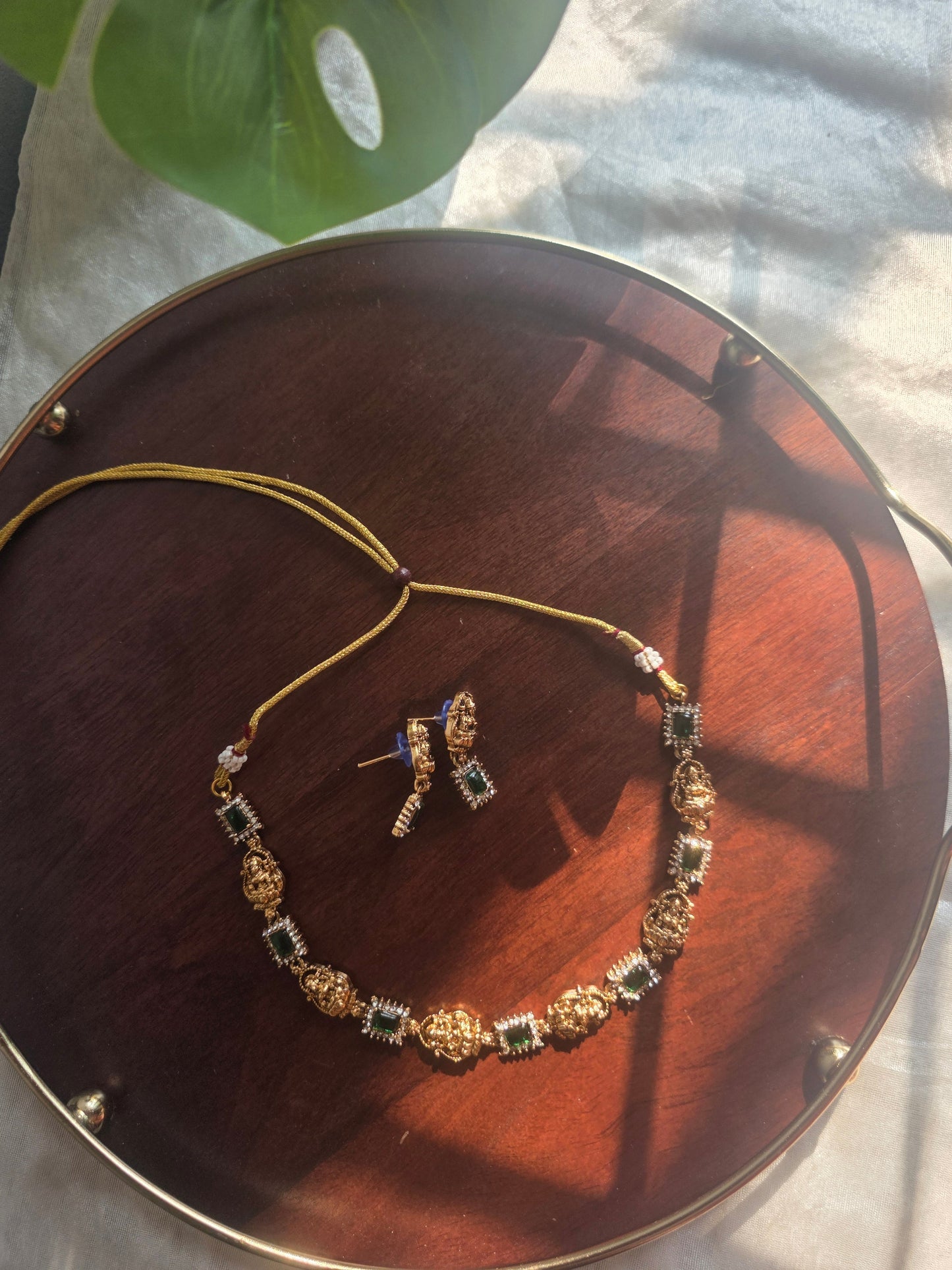 Emerald Lakshmi Necklace