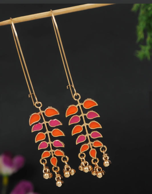 Dual color enamel leaf dangler