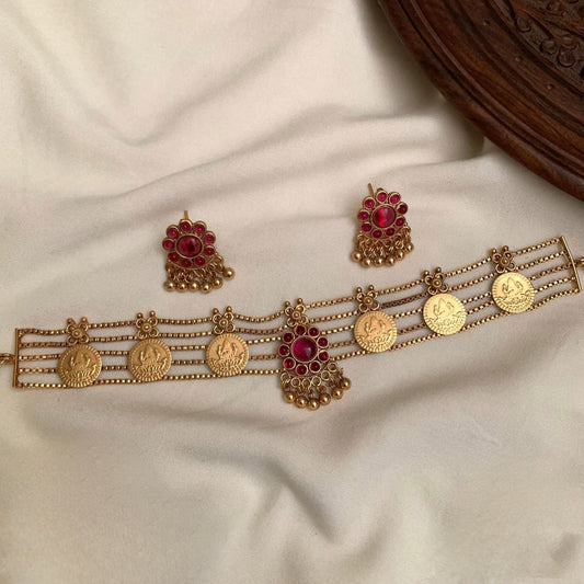Floral Kemp coin Choker