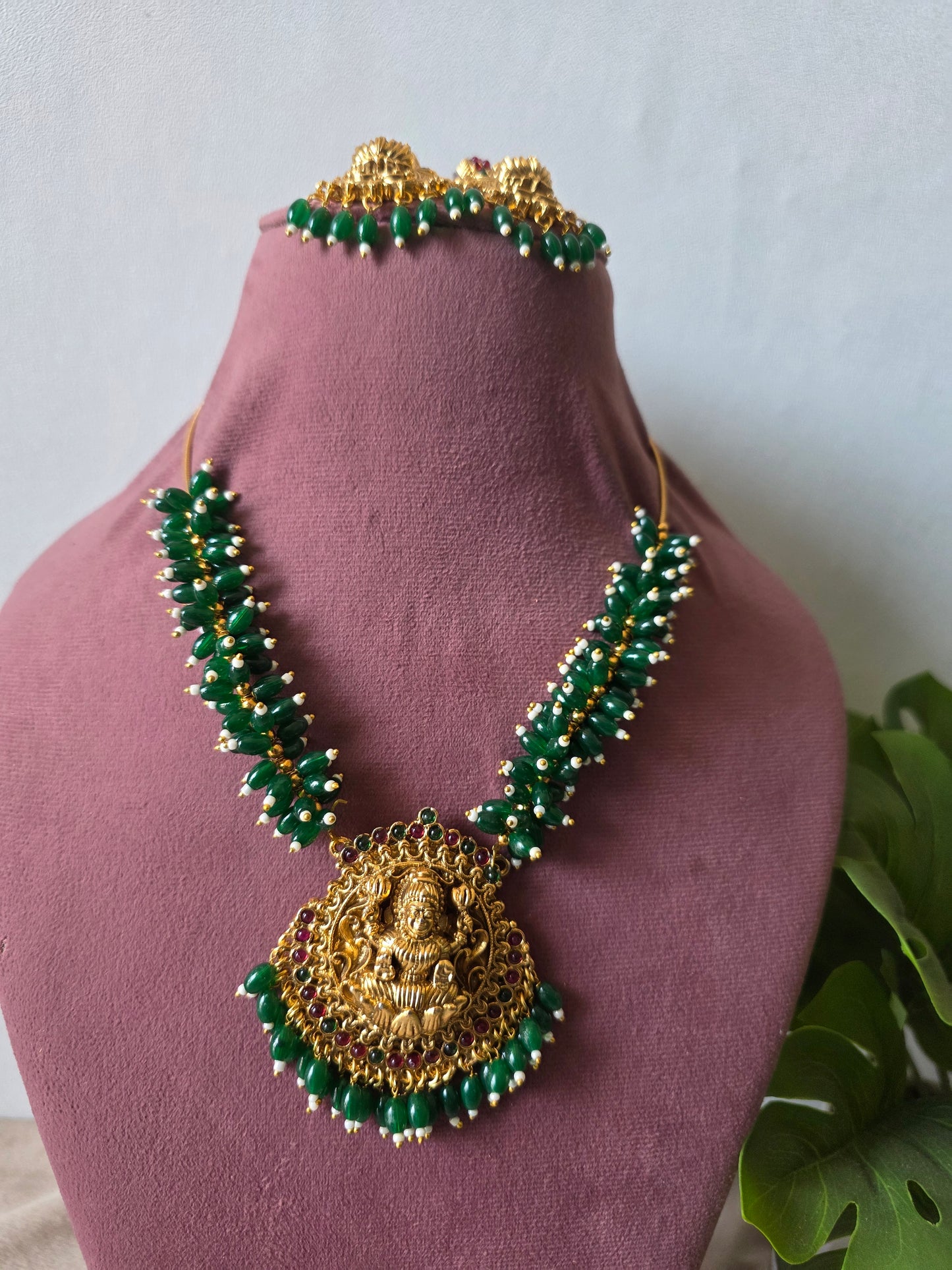 Green beaded long haram