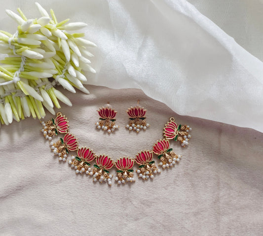Beaded Lotus Necklace