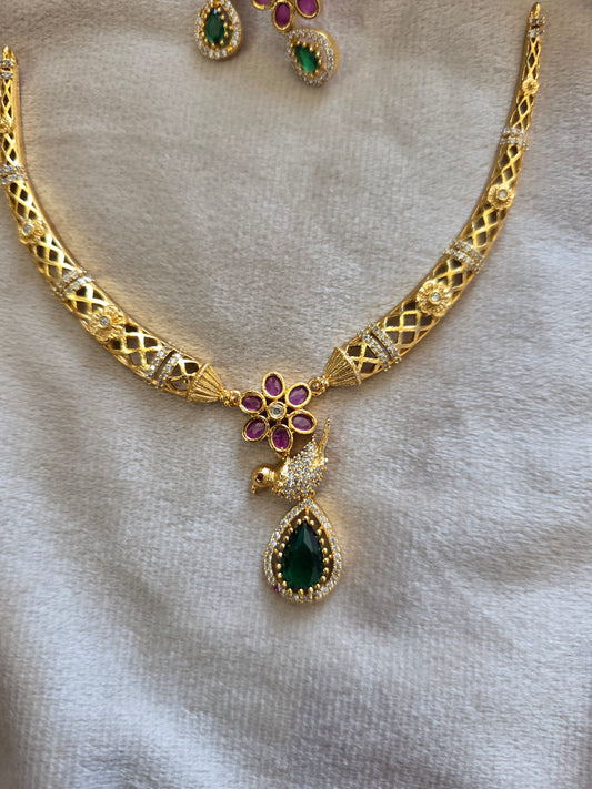 Bird Floral Necklace