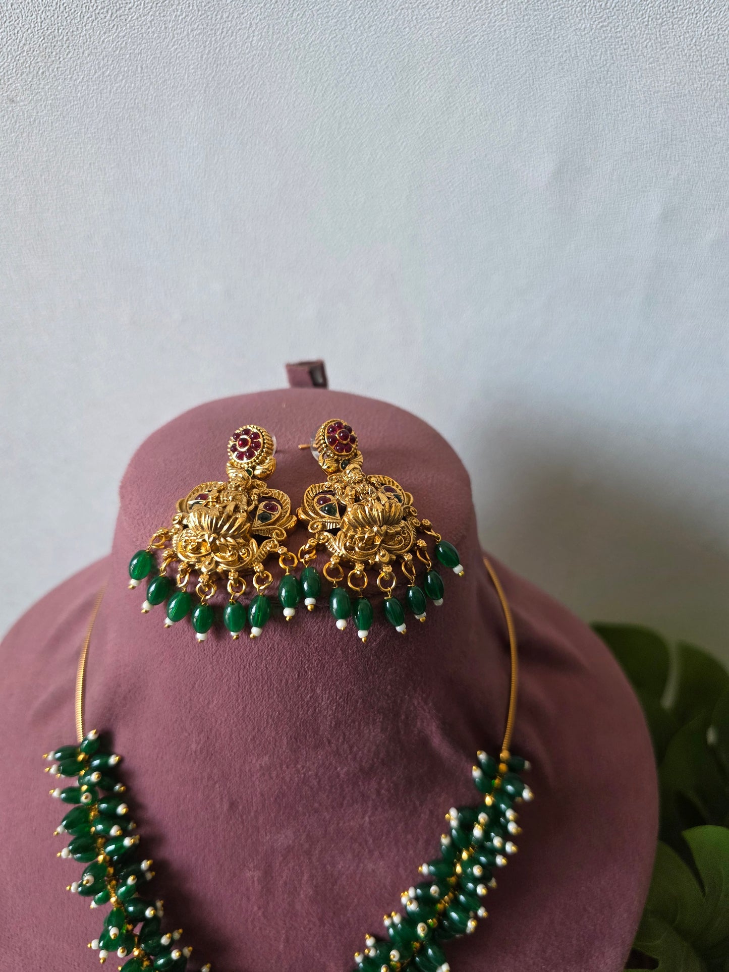 Green beaded long haram