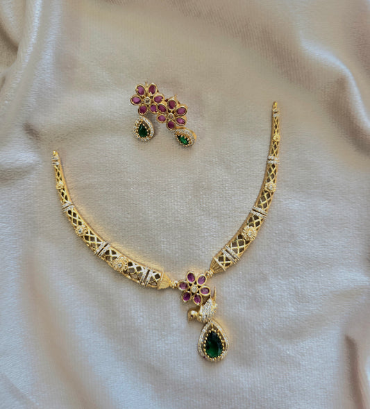 Bird Floral Necklace