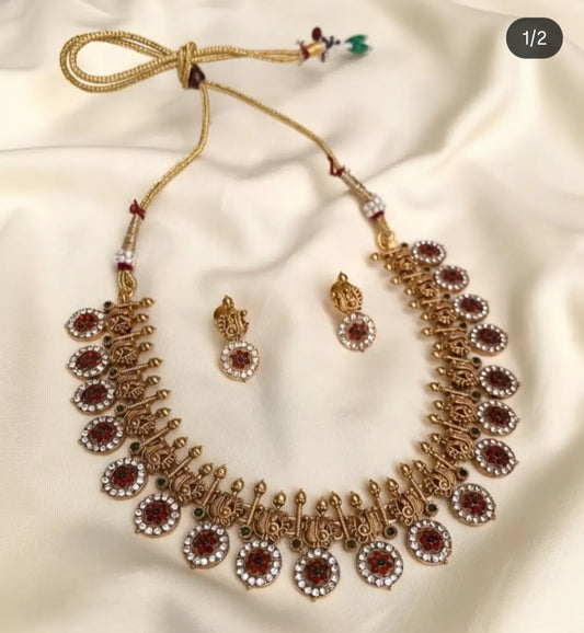 Coin Floral Kemp Necklace | A139