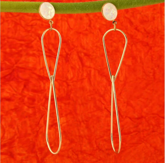 Gold Plated Interlinked Tear Drop Shaped Earring