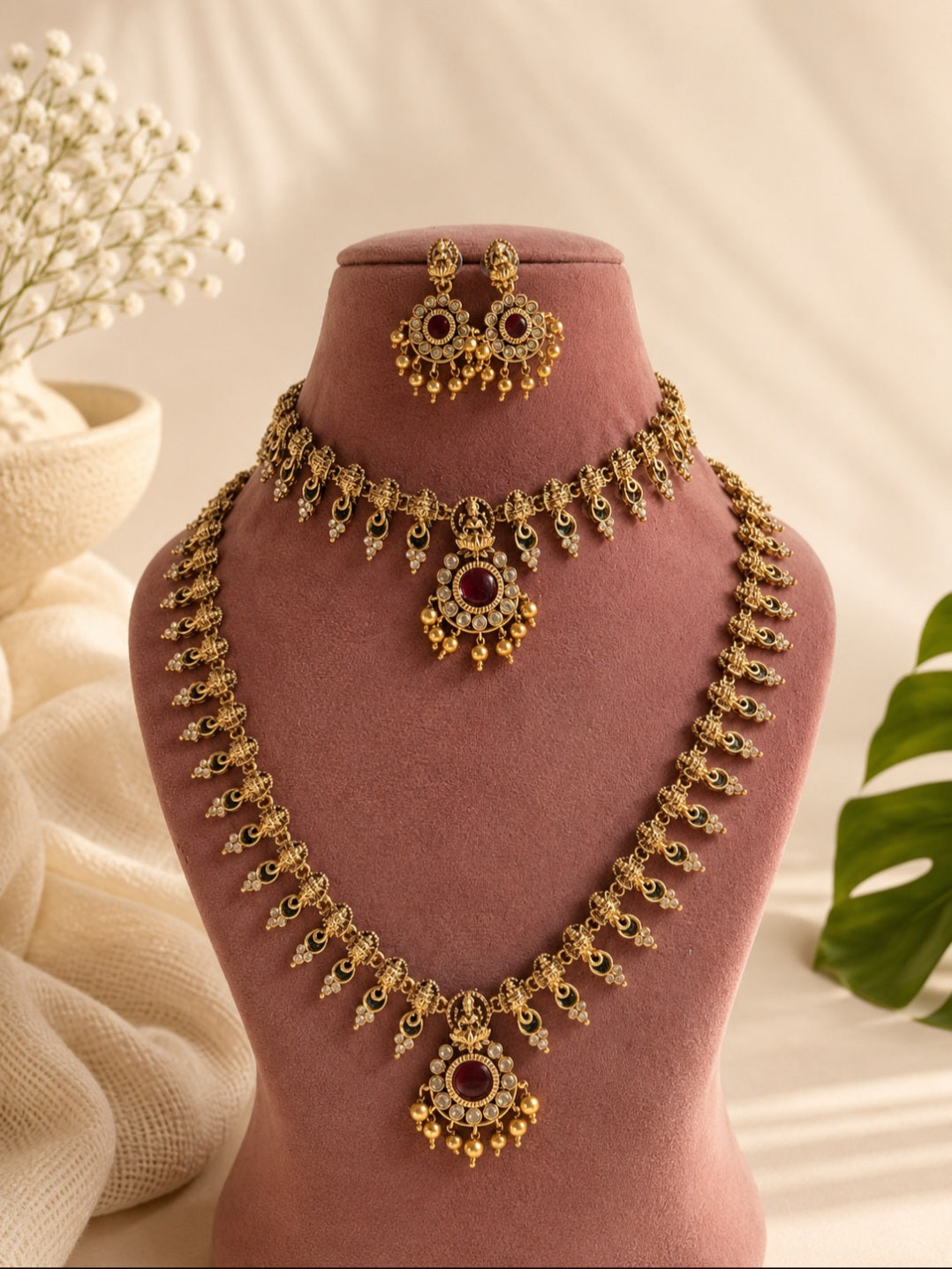 Palakka stone Necklace set | A266