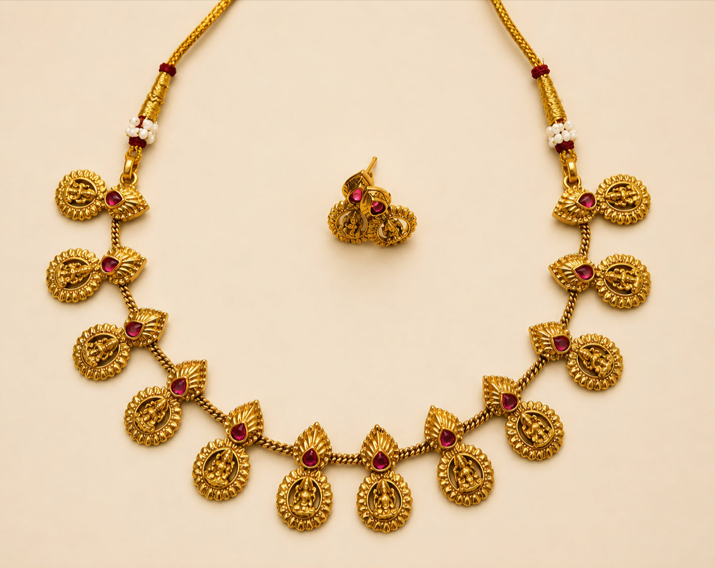 Lakshmi Coin Necklace – Traditional Temple Jewellery | A023