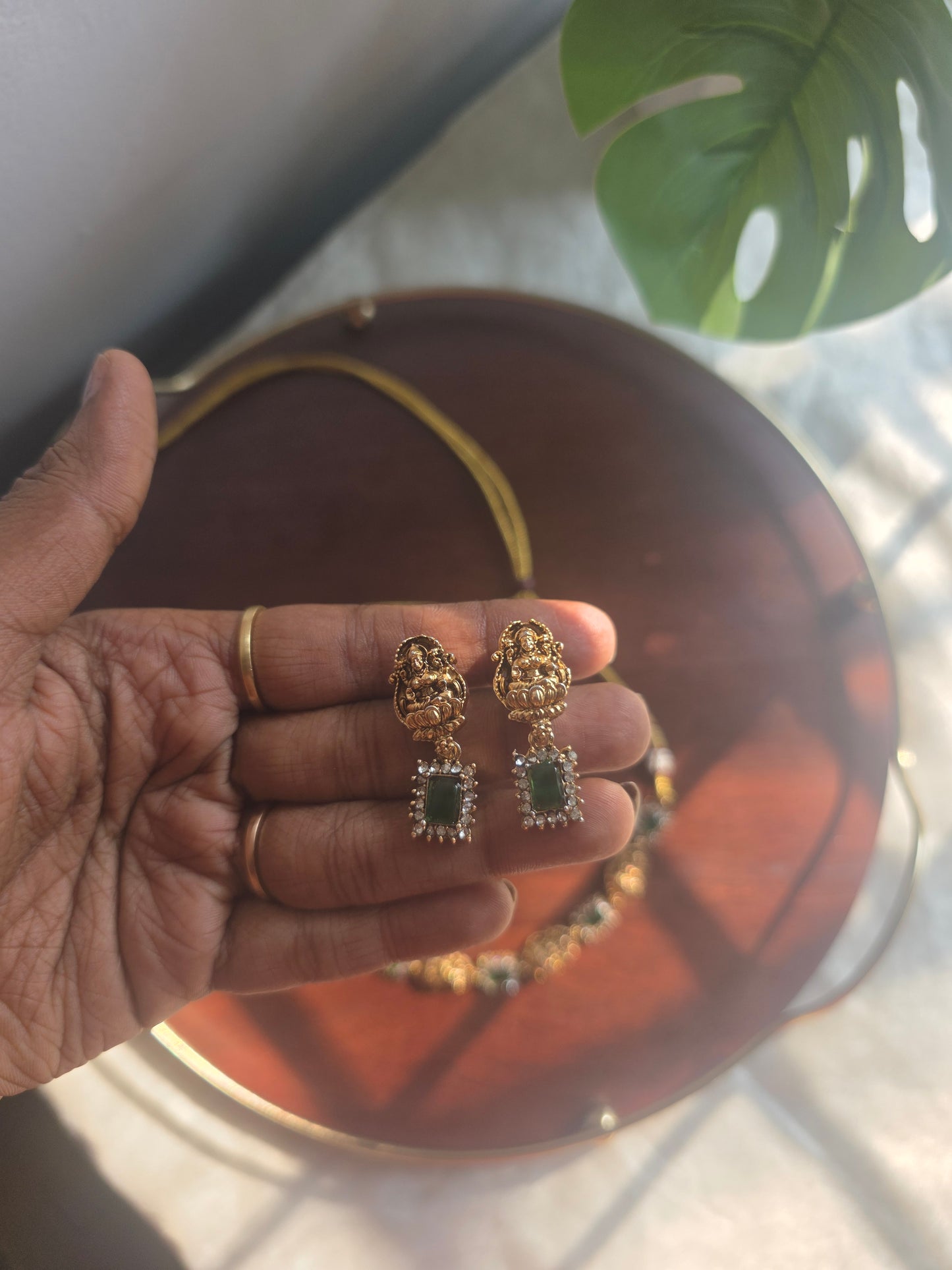 Emerald Lakshmi Necklace