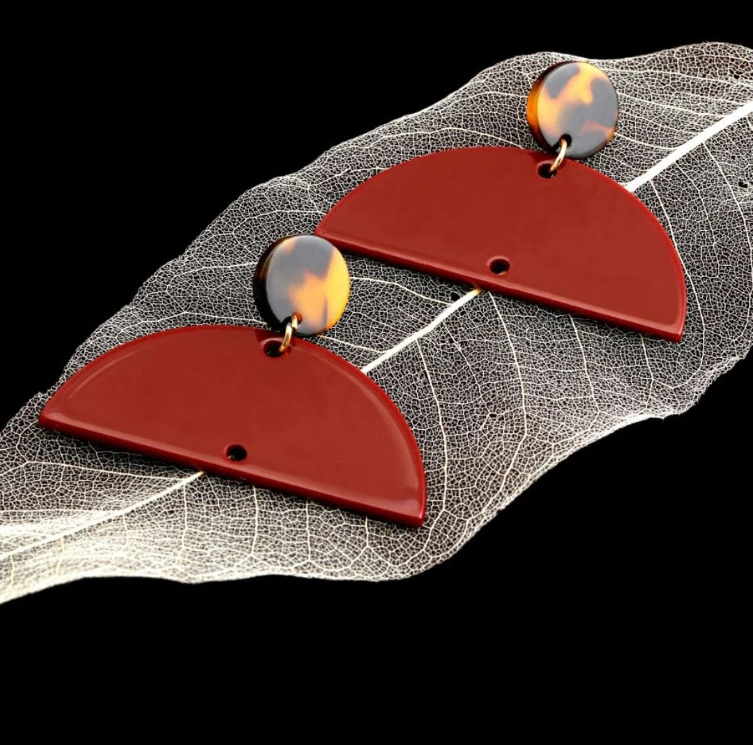 Geometrical Shaped Resin Drop Earring