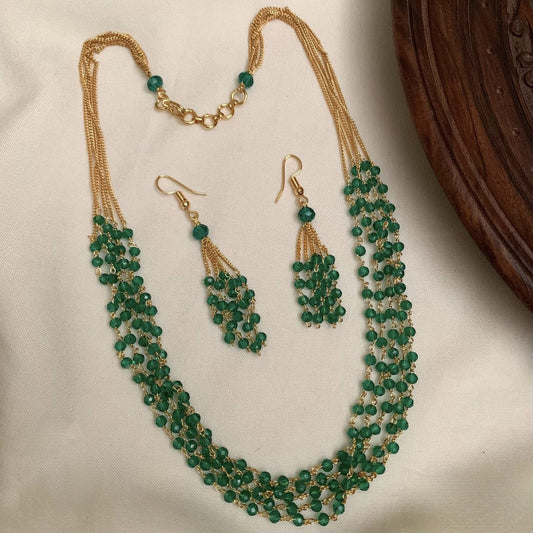 Beaded Long Necklace Set