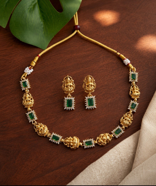 Emerald Lakshmi Necklace | A251